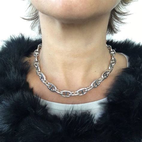 hermes chaine d'ancre necklace silver.